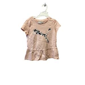 PUMA Pink Size 5 for Girls 2 Piece Set Top & Gray Leggings